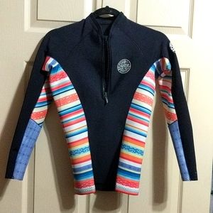 Rip Curl neoprene long sleeve wetsuit top. Women's size small